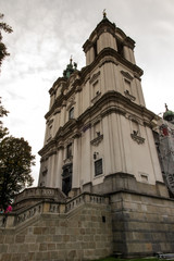 Fototapeta premium Pauline Church on the Rock in Krakow, Poland, Baroque style facade.