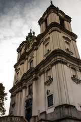 Obraz premium Pauline Church on the Rock in Krakow, Poland, Baroque style facade.