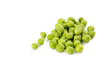 Green peas isolated on a white background
