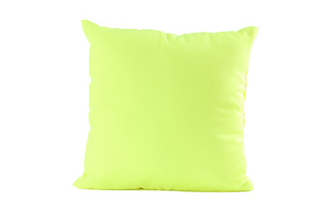 Green pillow isolated on a white