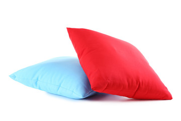 Fototapeta na wymiar Colorful pillows isolated on a white