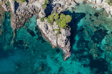 aerial view of the Greece coast line