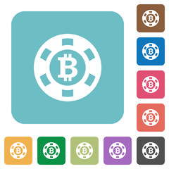 Bitcoin casino chip flat icons