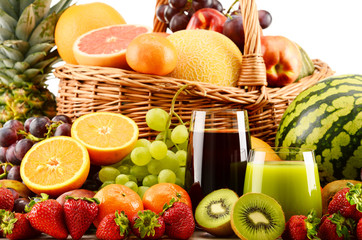 Composition with assorted fruits