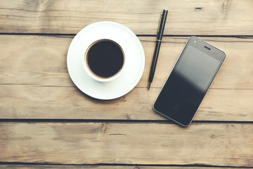 coffee and phone
