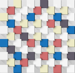 3d color tile vector background