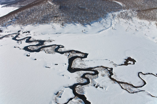 Meanders And Tributaries In The Mountain Tundra Of Kamchatka