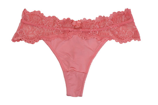 Pink fishnet panties isolate