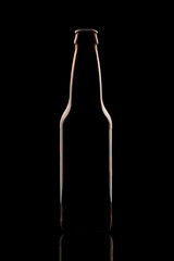 Silhouette beer bottles on black