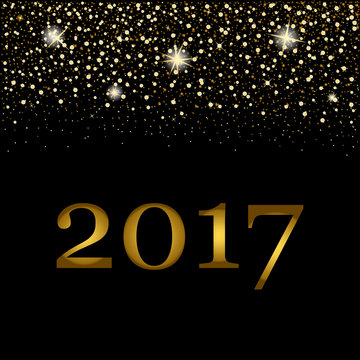 eps 10 vector premium golden glitter background. 2017 Happy new year luxury calendar cover, banner, poster, brochure,leaflet,booklet,magazine cover, greeting card, wallpaper template for web and print