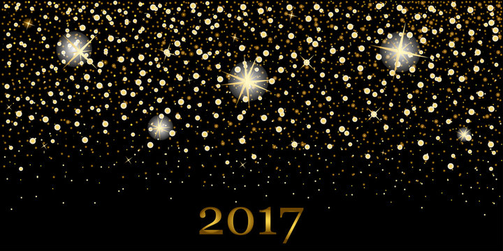 eps 10 vector premium golden glitter background. 2017 Happy new year luxury greeting card, calendar cover, banner, poster, brochure,leaflet,booklet,magazine cover, wallpaper template for web and print