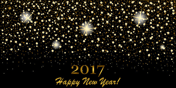 eps 10 vector premium golden glitter background. 2017 Happy new year luxury greeting card, calendar cover, banner, poster, brochure,leaflet,booklet,magazine cover, wallpaper template for web and print