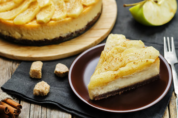 Cinnamon apple caramel cheesecake