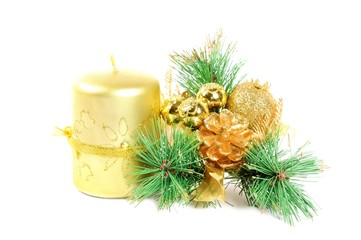 Christmas decor on white