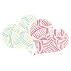 Valentine day doodle hearts