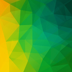 Abstract mosaic background. Triangle geometric background. Design elements. Vector illustration. Yellow, green colors