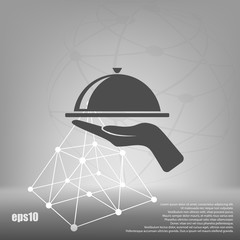 Hot proper meal plate vector icon