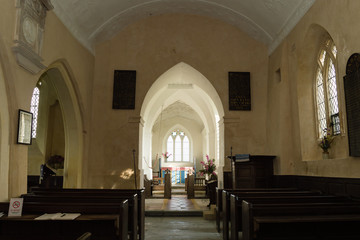 Nave of Church of The Blessed Virgin Mary in Emborough Somerset