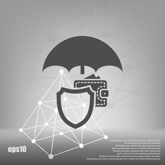 Wallet Protection Icon. Flat Design.