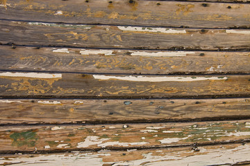 The covering Board of the old wooden boats.