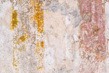 Textures from Color Walls of Ancient Pompeii Ruins in Italy