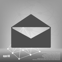 Flat style icon of envelope. E-mail