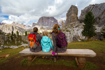 family at the Dolomites