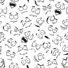Human cartoon emoticon faces pattern