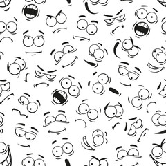 Fototapeta premium Human cartoon emoticon faces pattern