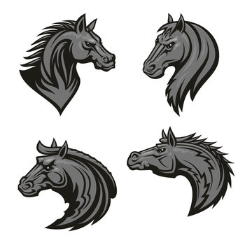 Horse head heraldic emblem