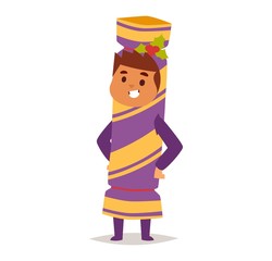 Illustration of carnival costume kid vector.