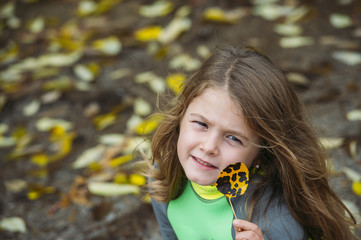 little girl happy outdoors