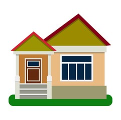 House front view vector illustration