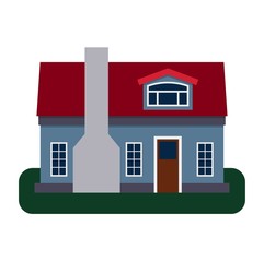 House front view vector illustration