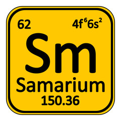 Periodic table element samarium icon.