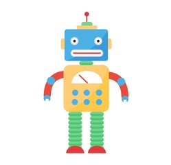 Cute toy robot vector character