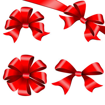 red bows, ribbon