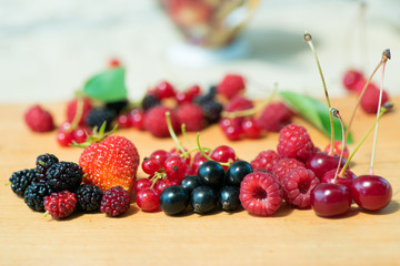Mix of ripe organic berries