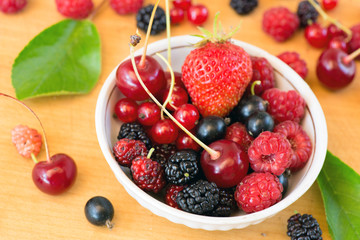 Mix of ripe organic berries