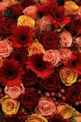 Zelfklevend Fotobehang Rozen Gemengde rozen bruiloft bloemen