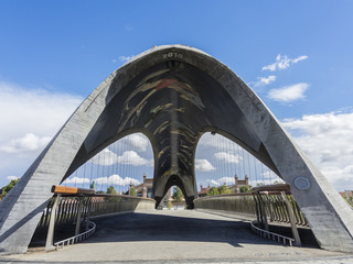 twin bridges over the river Manzanares in Madrid