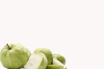 Guava fruit in Thailand on white background