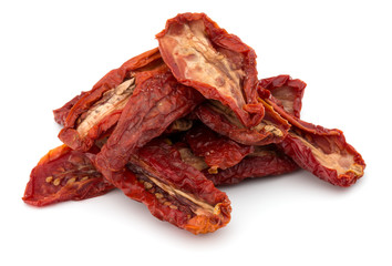 Dried tomatoes isolated on white background cutout