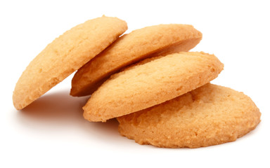short pastry cookies isolated on white background