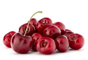 cherry berries pile isolated on white background cutout