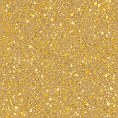 Sand gold sparkles texture. Vector seamless pattern.