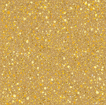 Sand gold sparkles texture. Vector seamless pattern.
