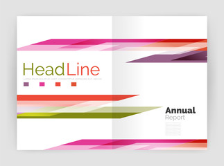 Naklejka premium Geometric business annual report templates, modern brochure flyer template