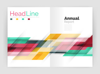 Fototapeta premium Geometric business annual report templates, modern brochure flyer template