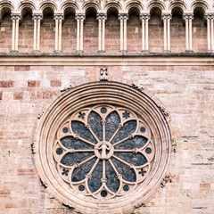 Trento Cathedral. Detail of the rosette.